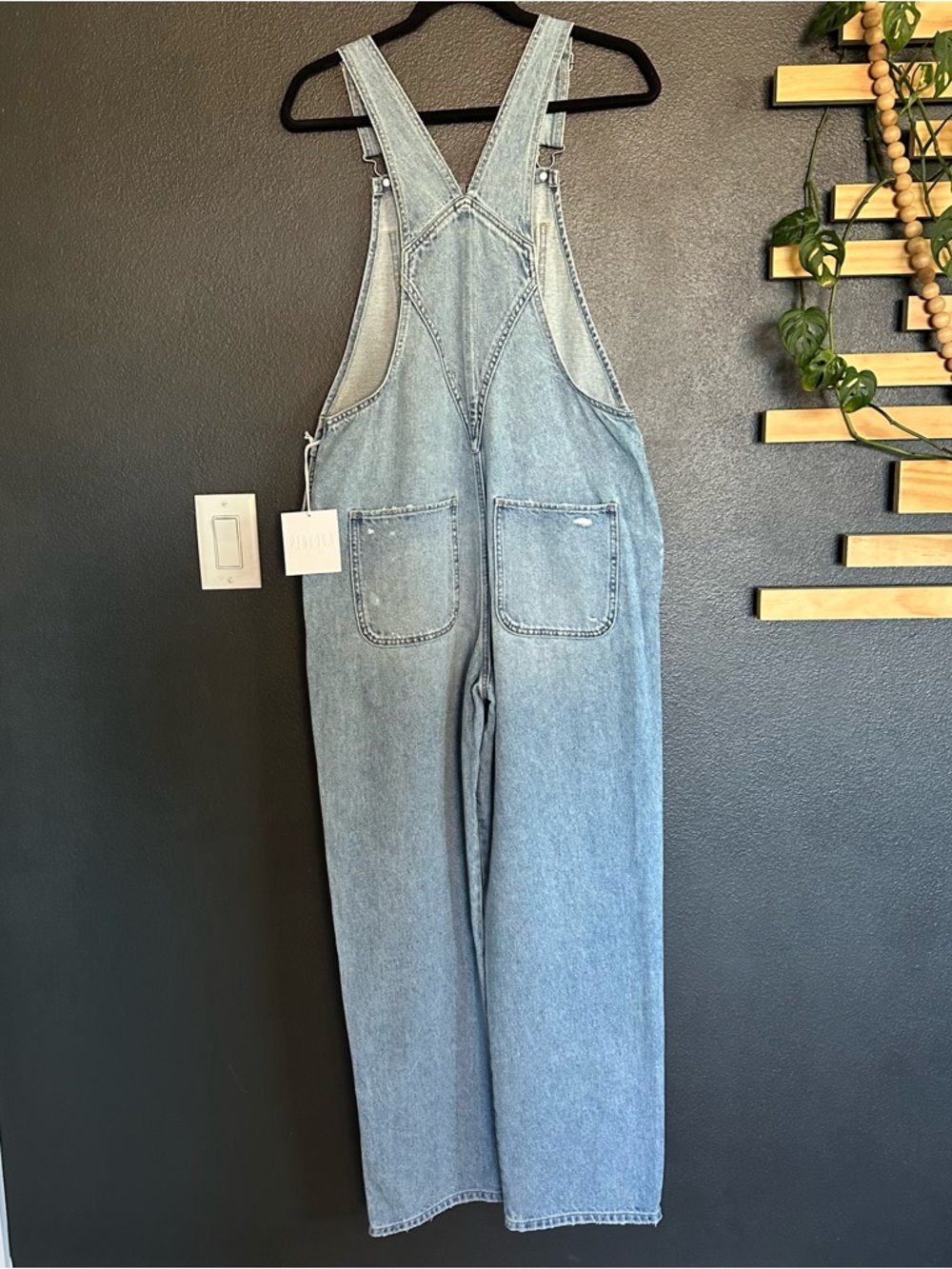 Pistola Arden Aloha Denim Overalls Size 26 Wide Leg Utility Double Panel Legs - Picture 6 of 9